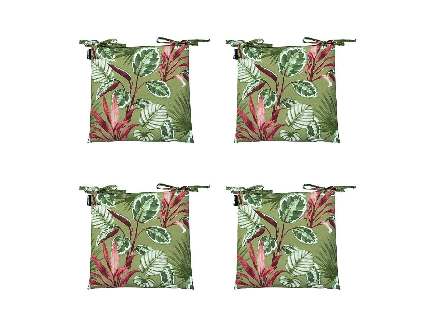 Coussin d'assise Toscane Cala vert - Env. 46x46 cm - Lot de 4