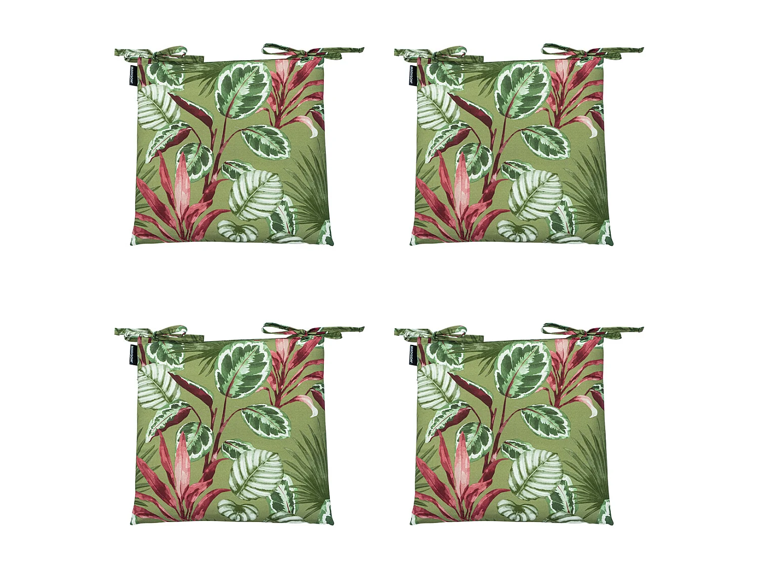 Coussin d'assise Toscane Cala vert - Env. 46x46 cm - Lot de 4