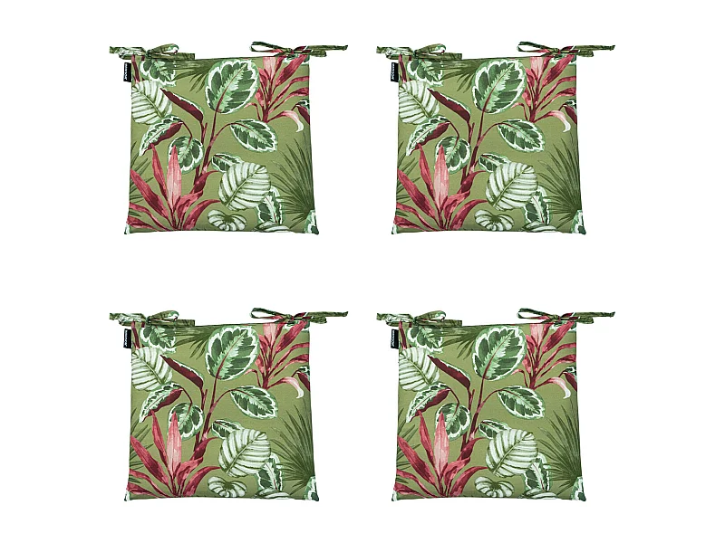 Coussin d'assise Toscane Cala vert - Env. 46x46 cm - Lot de 4