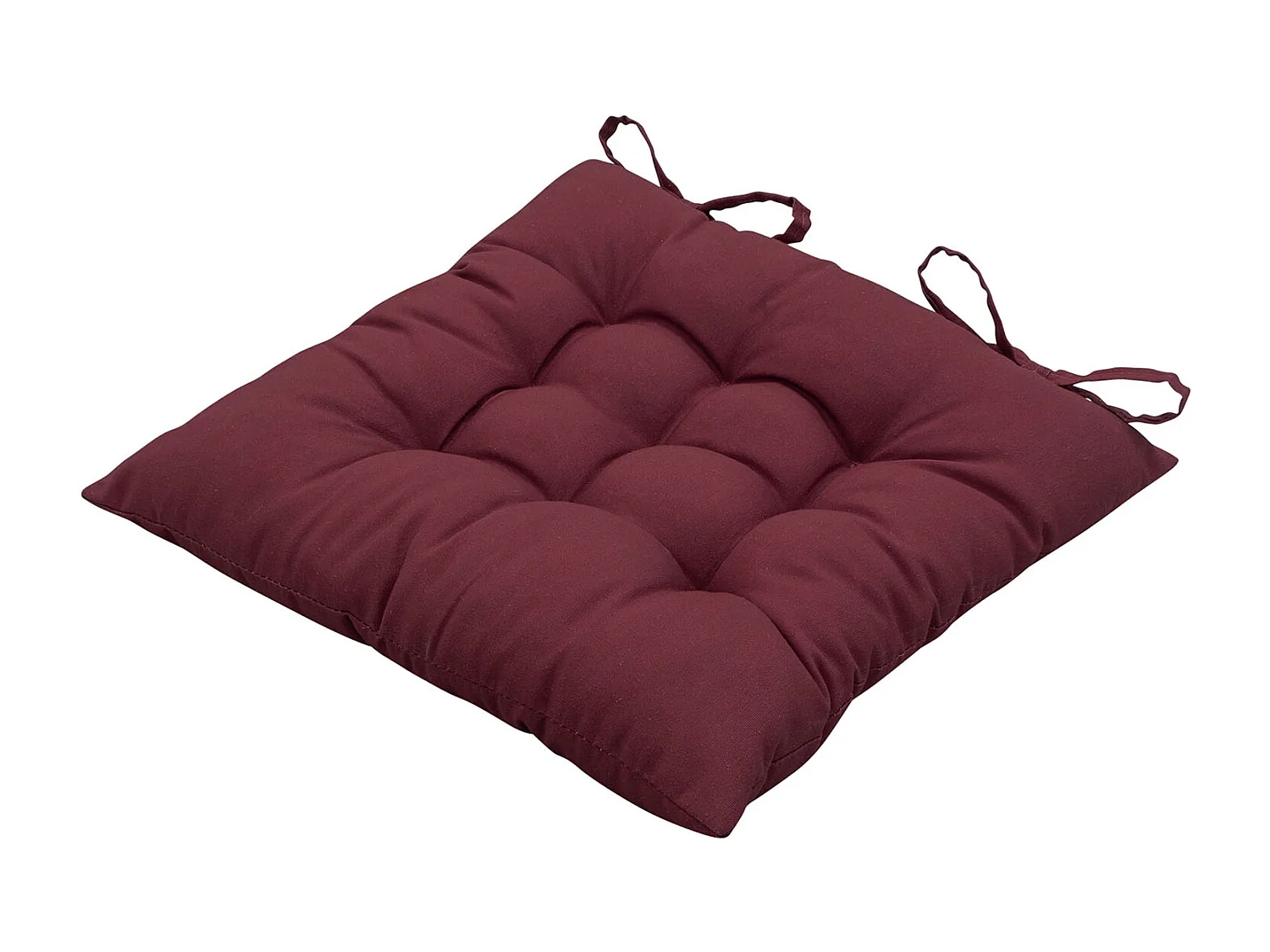 Coussin d'assise Panama bordeaux - Env. 46x46 cm - Lot de 4