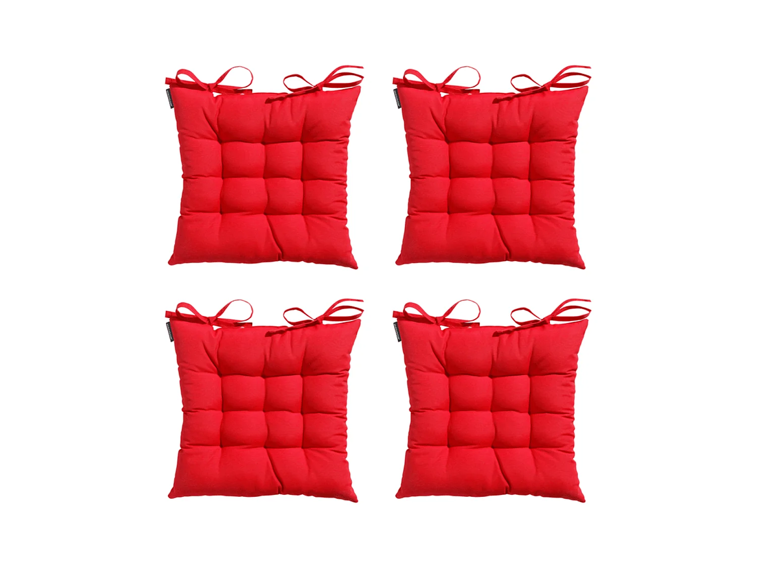 Coussin d'assise Toscane Panama rouge - Env. 46 x 46 cm - Lot de 4