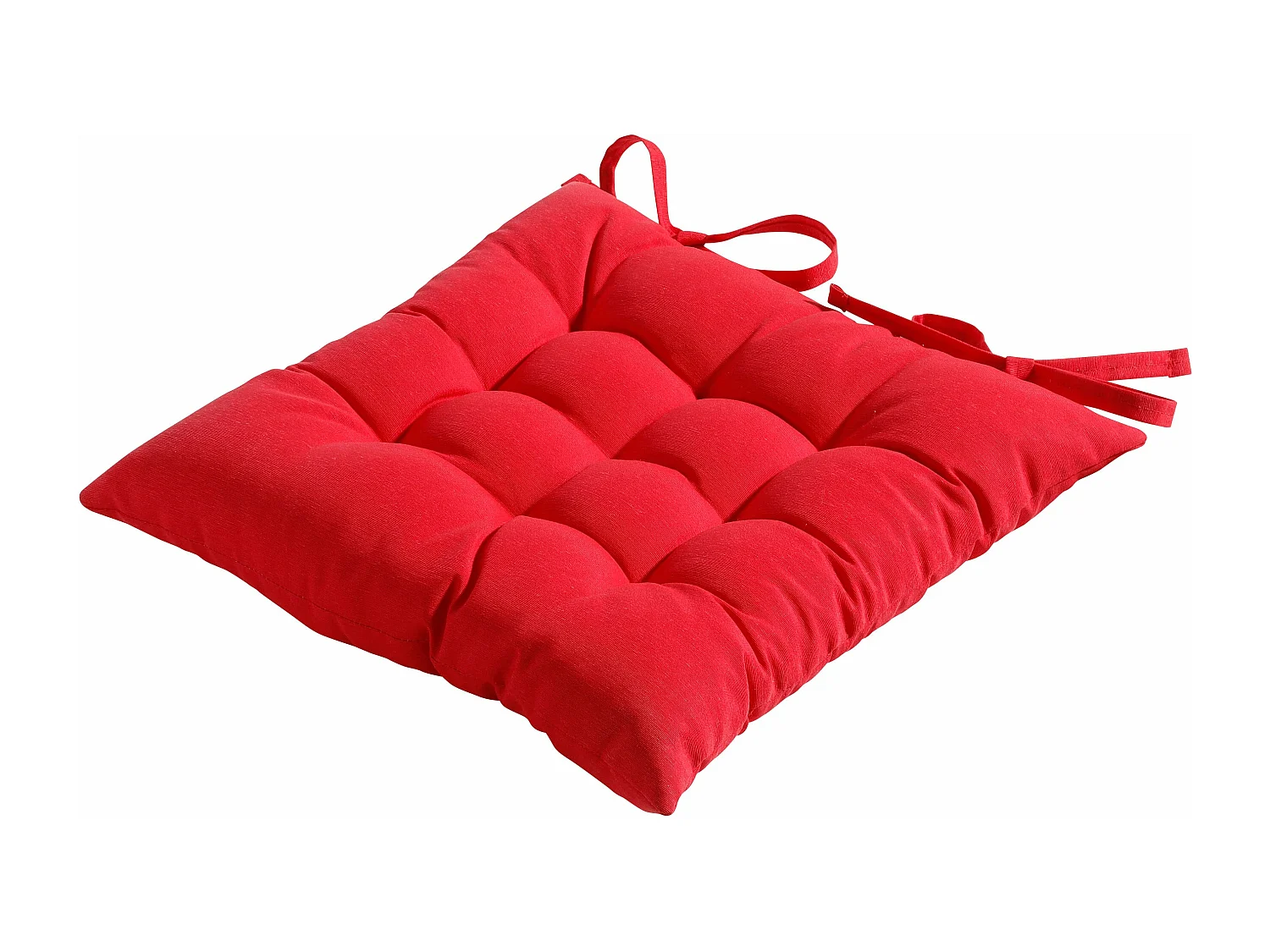 Coussin d'assise Toscane Panama rouge - Env. 46 x 46 cm - Lot de 4