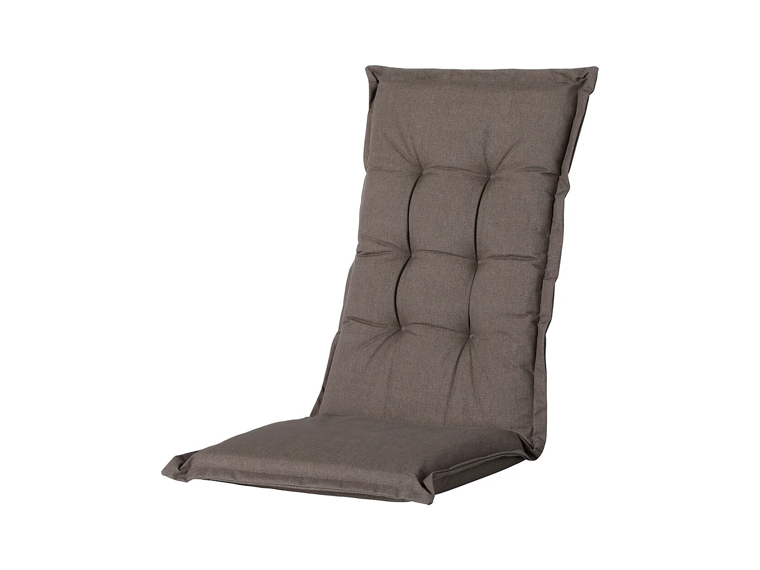 Cojín para silla de jardín con respaldo alto Oxford color topo - Aprox. 123 x 50 cm - Juego de 4