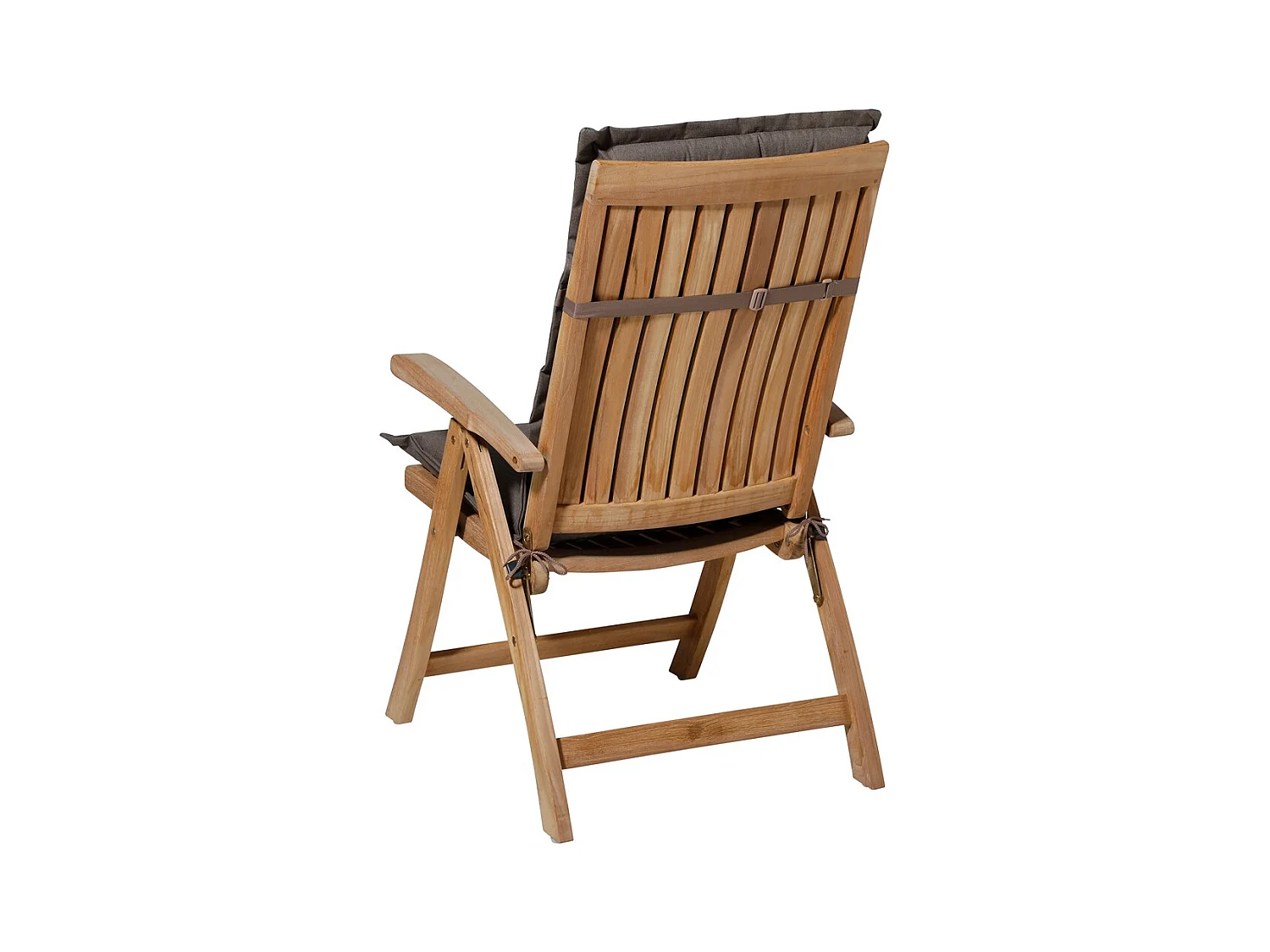 Cojín para silla de jardín con respaldo alto Oxford color topo - Aprox. 123 x 50 cm - Juego de 4