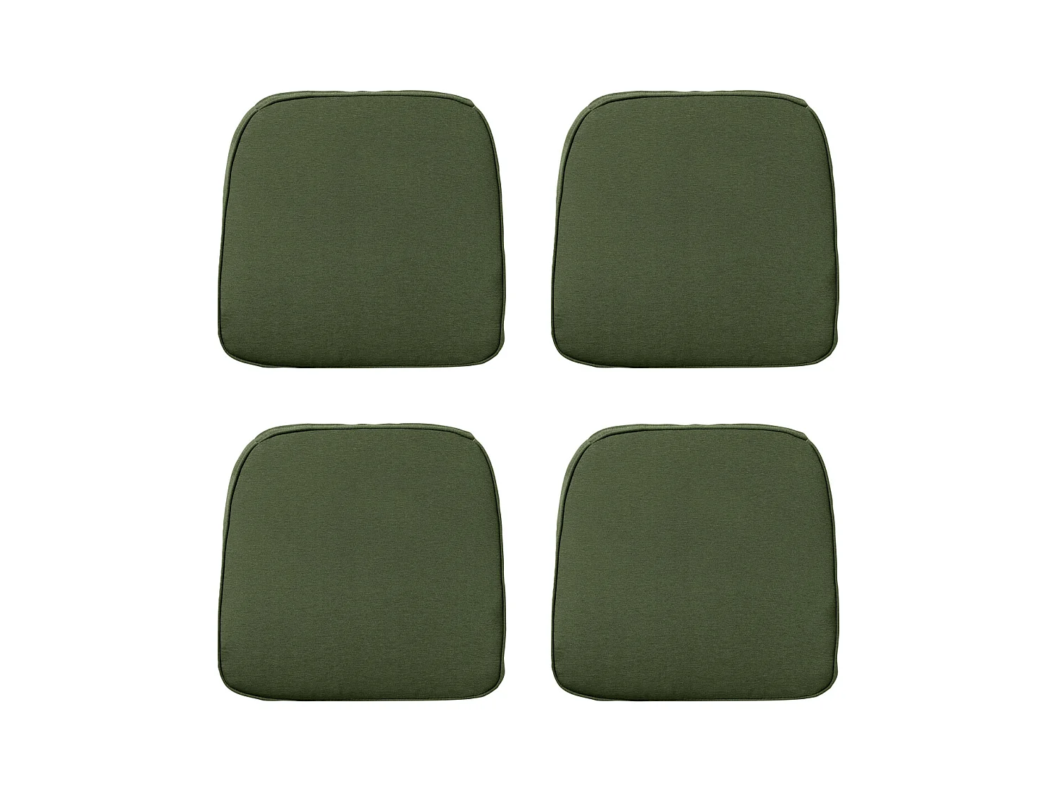 Coussin d'assise en osier Panama vert - Environ 48 x 48 cm - Lot de 4