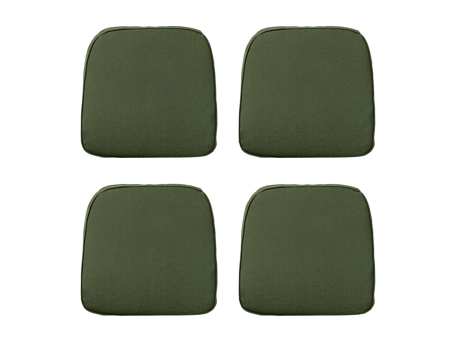 Coussin d'assise en osier Panama vert - Environ 48 x 48 cm - Lot de 4