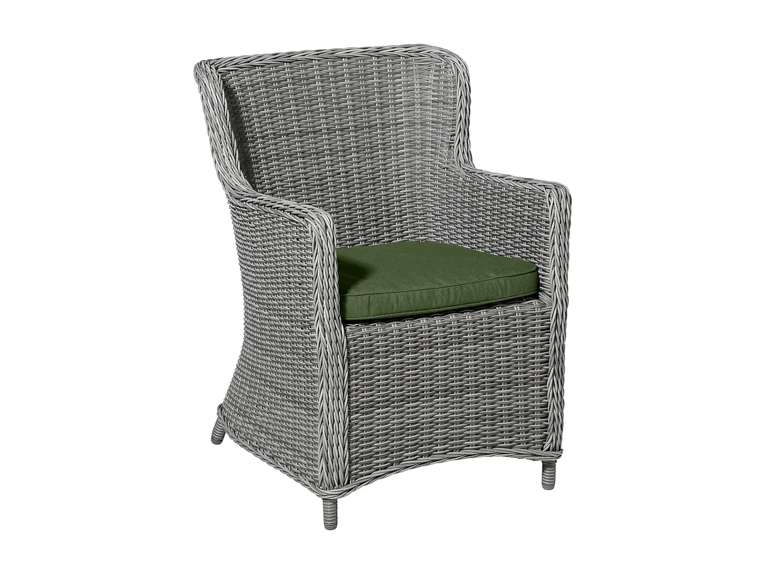 Coussin d'assise en osier Panama vert - Environ 48 x 48 cm - Lot de 4