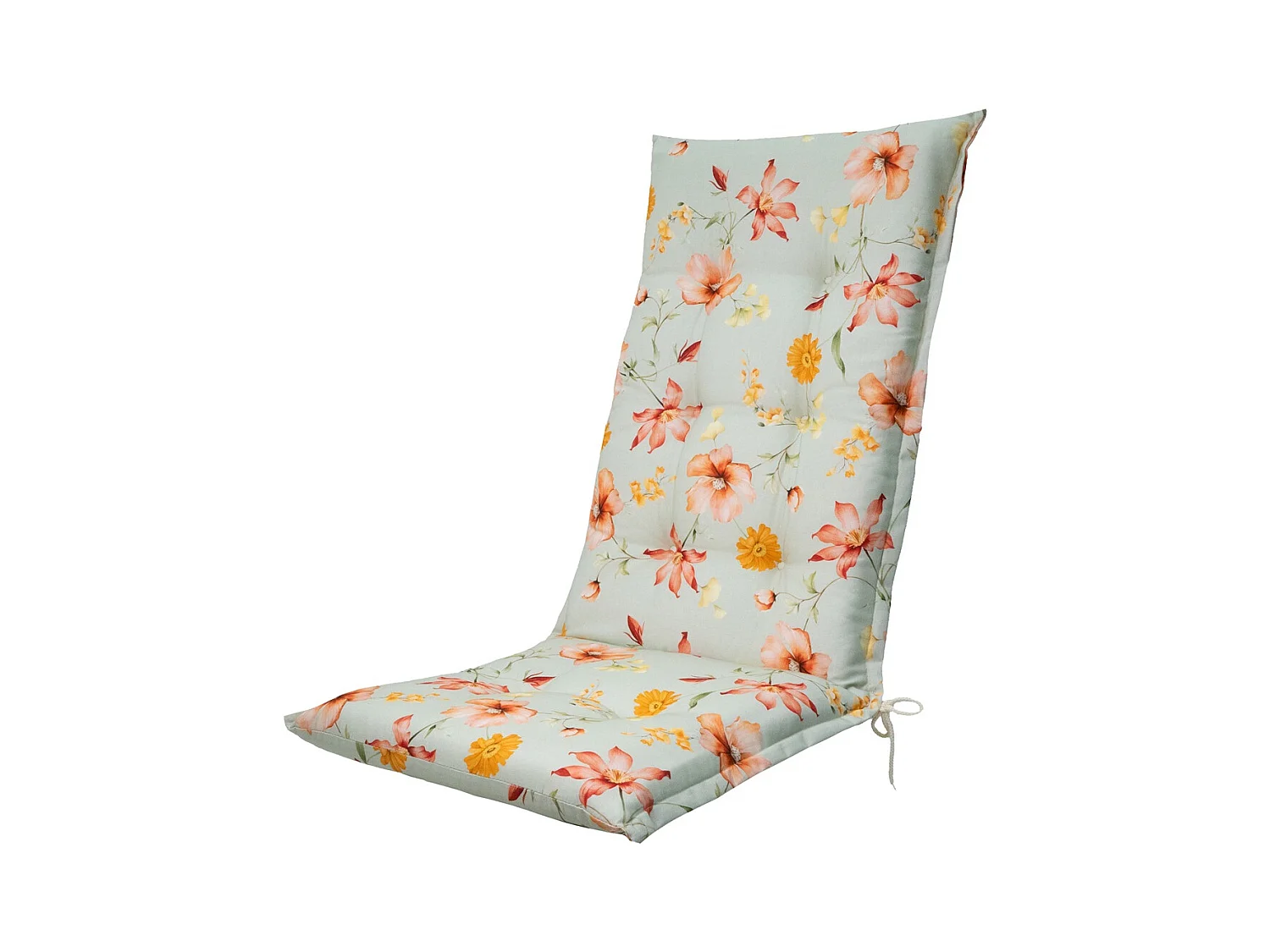 Coussin de chaise de jardin haut dossier Florina orange - Environ 123 x 50 cm - Lot de 4