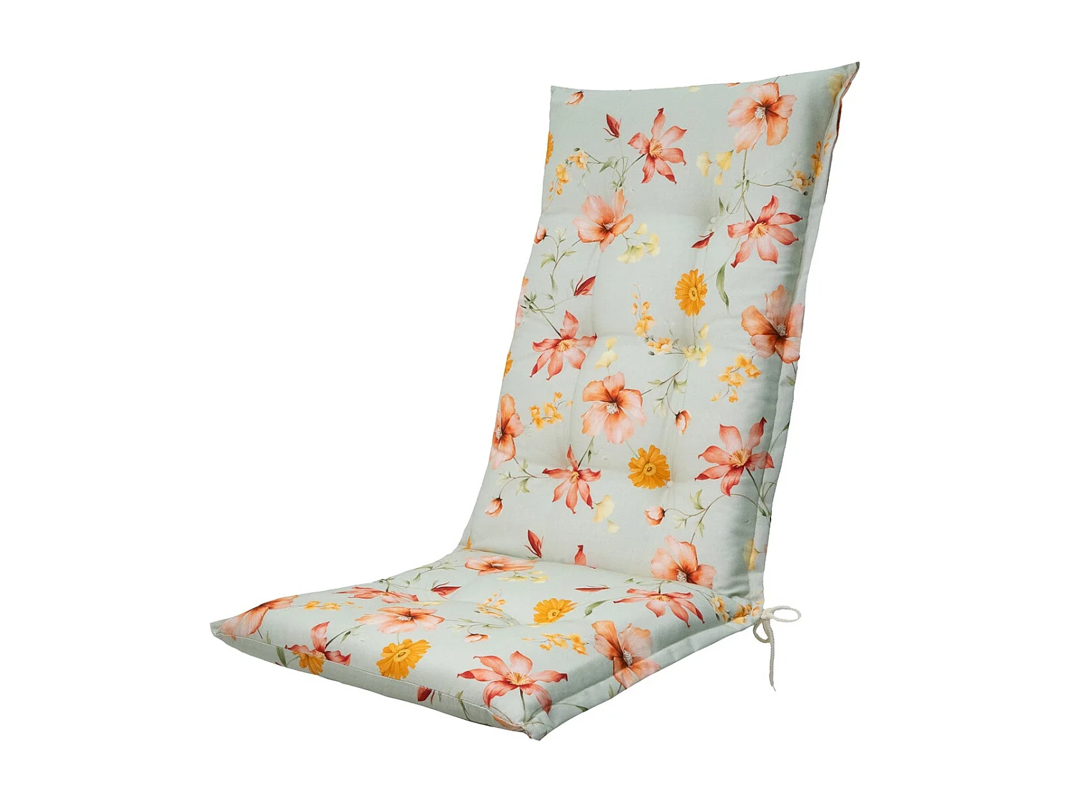 Coussin de chaise de jardin haut dossier Florina orange - Environ 123 x 50 cm - Lot de 4
