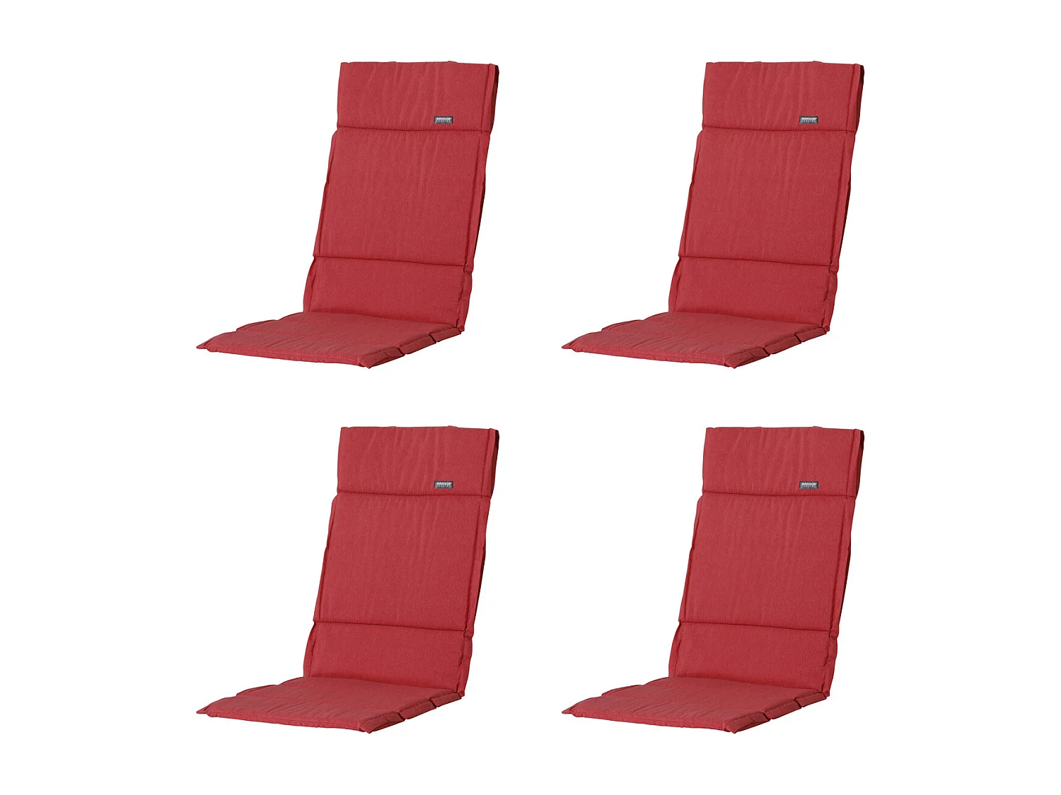 Coussin de jardin Fiber Deluxe Panama rouge brique - Env. 125x50 cm - Lot de 4