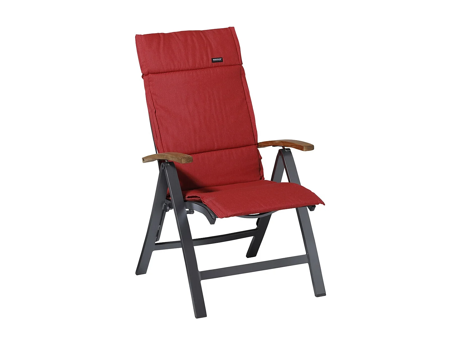 Coussin de jardin Fiber Deluxe Panama rouge brique - Env. 125x50 cm - Lot de 4