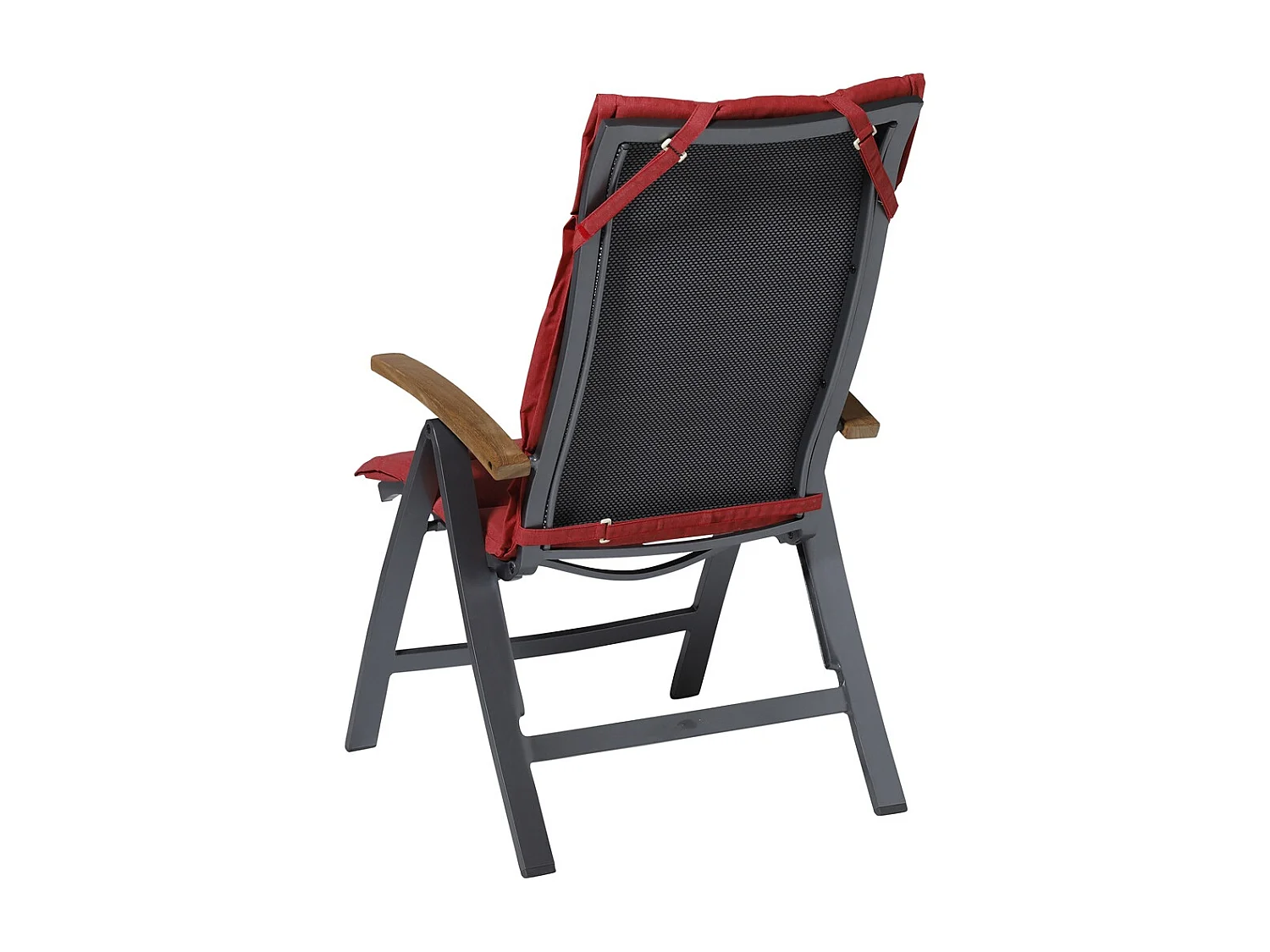 Coussin de jardin Fiber Deluxe Panama rouge brique - Env. 125x50 cm - Lot de 4