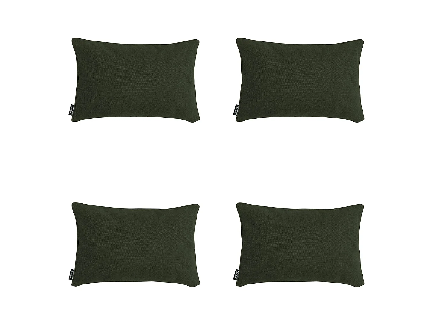 Coussin décoratif Toile verte éco+ - Env. 30x50 cm - Lot de 4
