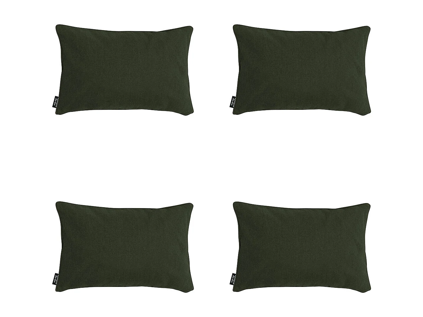 Coussin décoratif Toile verte éco+ - Env. 30x50 cm - Lot de 4