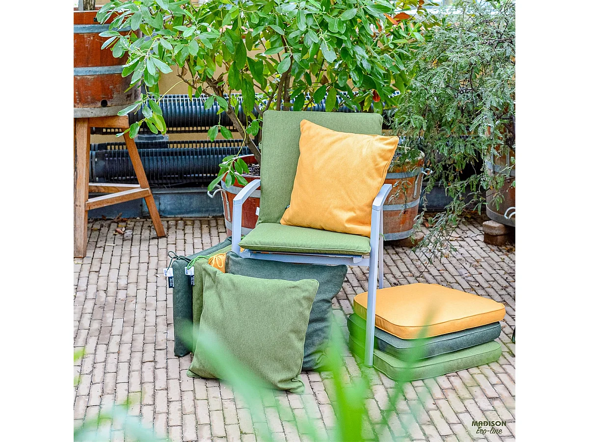 Coussin décoratif Toile verte éco+ - Env. 30x50 cm - Lot de 4