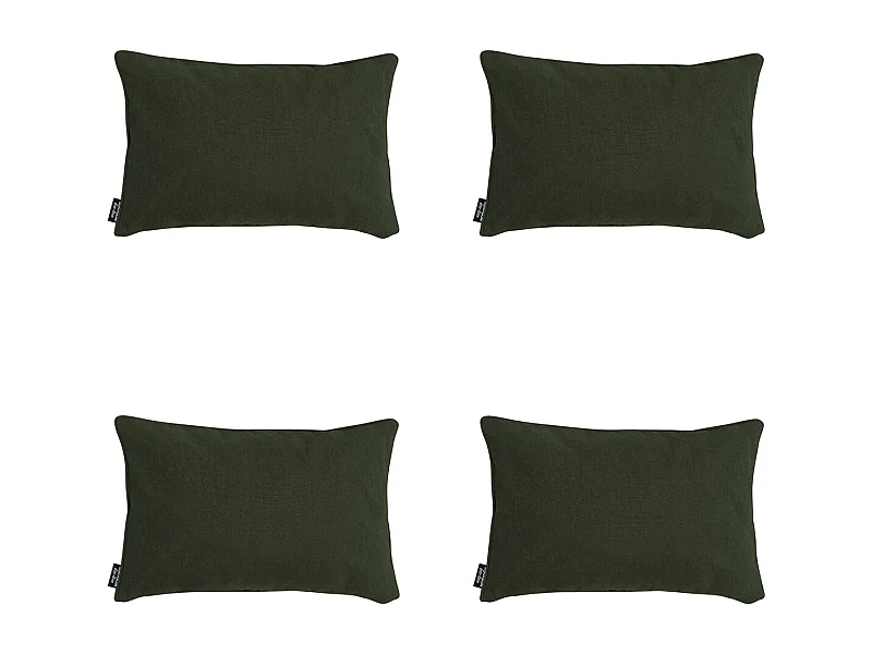 Coussin décoratif Toile verte éco+ - Env. 30x50 cm - Lot de 4