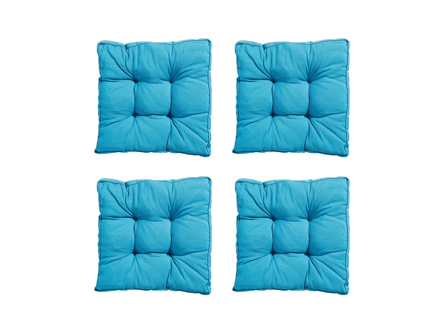 Coussin d'assise Florance Panama aqua - Env. 47x47 cm - Lot de 4