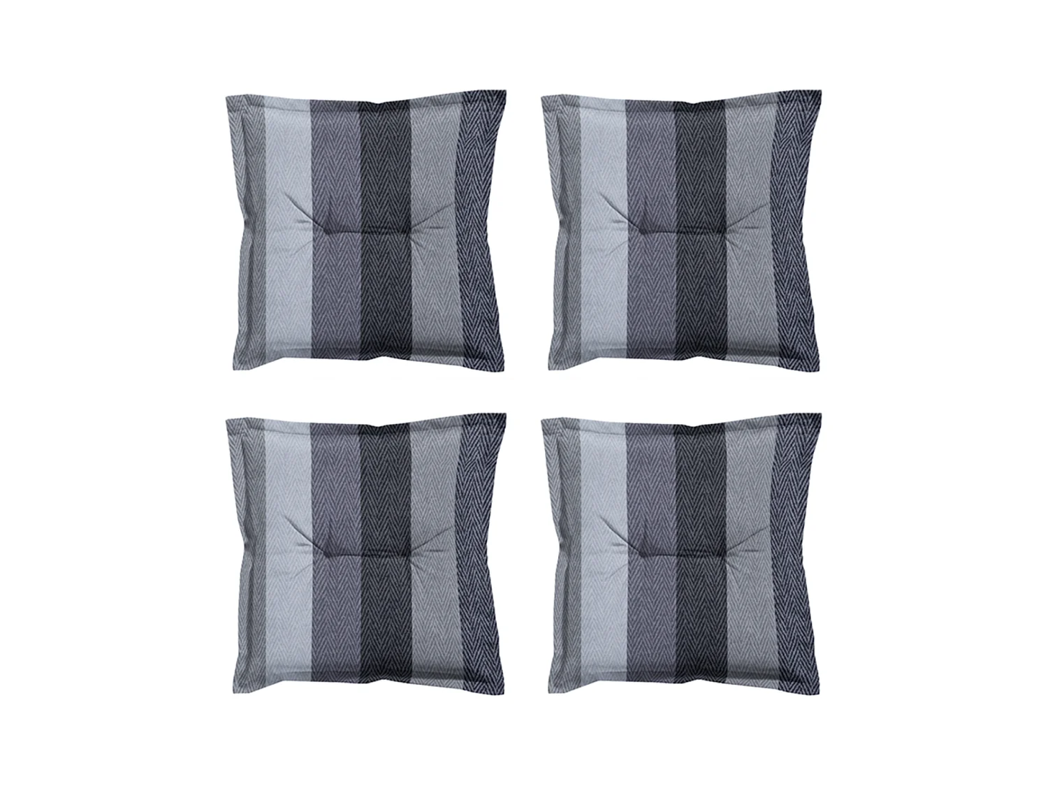Coussin d'assise Victoria gris - Environ 50x50 cm - Lot de 4