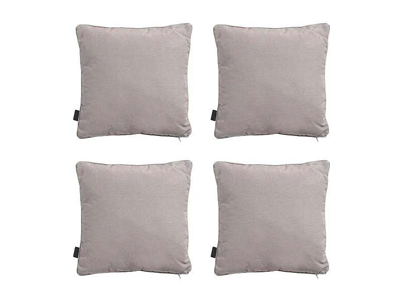 Coussin décoratif Panama taupe - Env. 60x60 cm - Lot de 4