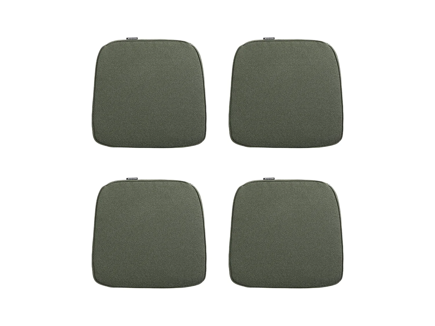 Coussin d'assise en osier Manchester vert - Environ 48 x 48 cm - Lot de 4