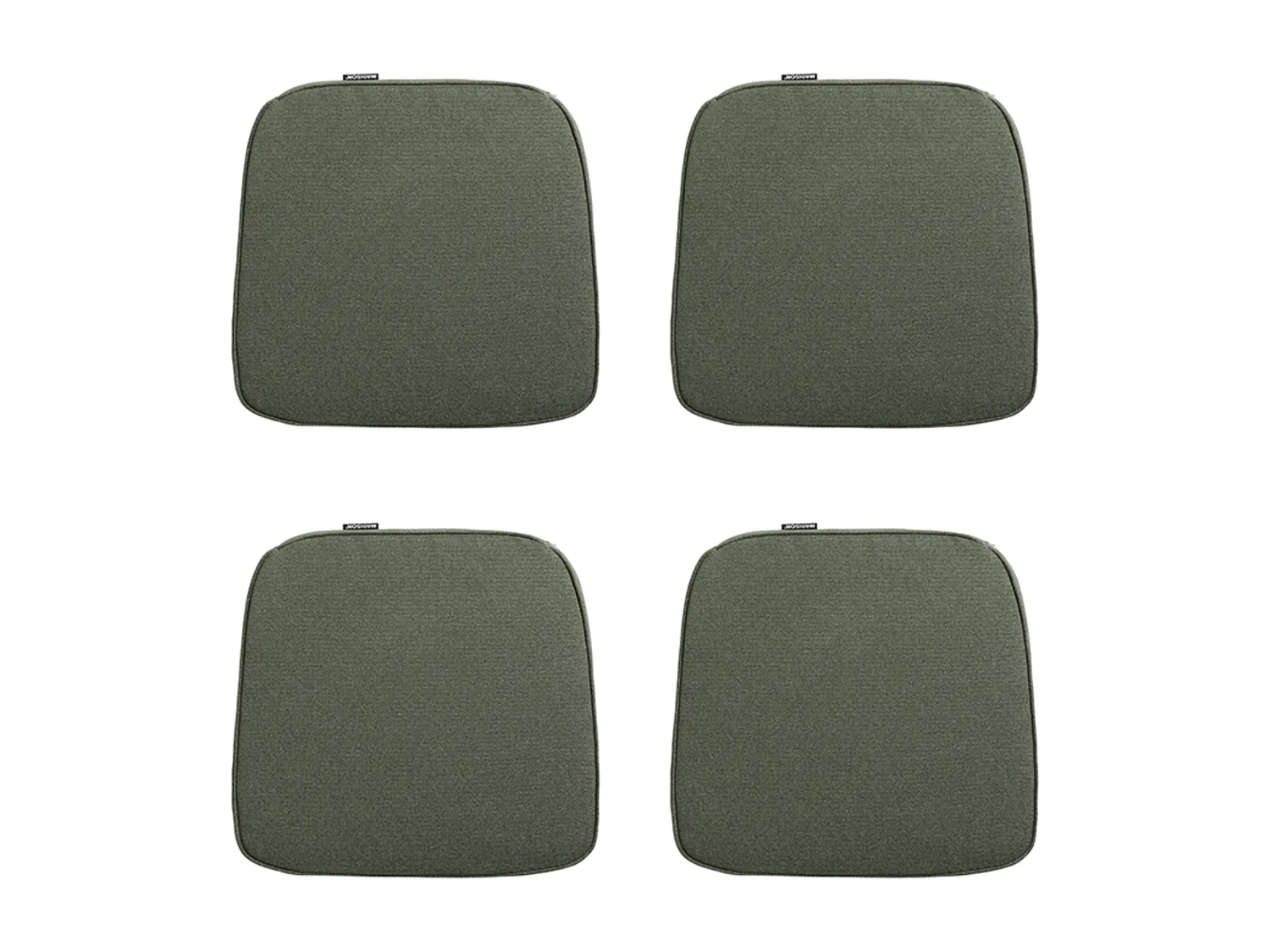 Coussin d'assise en osier Manchester vert - Environ 48 x 48 cm - Lot de 4