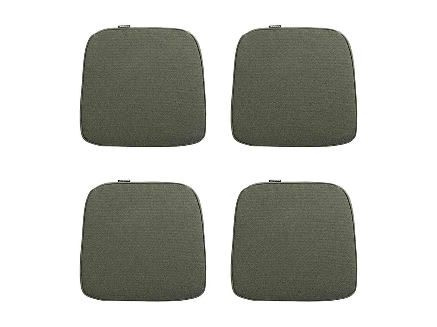 Coussin d'assise en osier Manchester vert - Environ 48 x 48 cm - Lot de 4