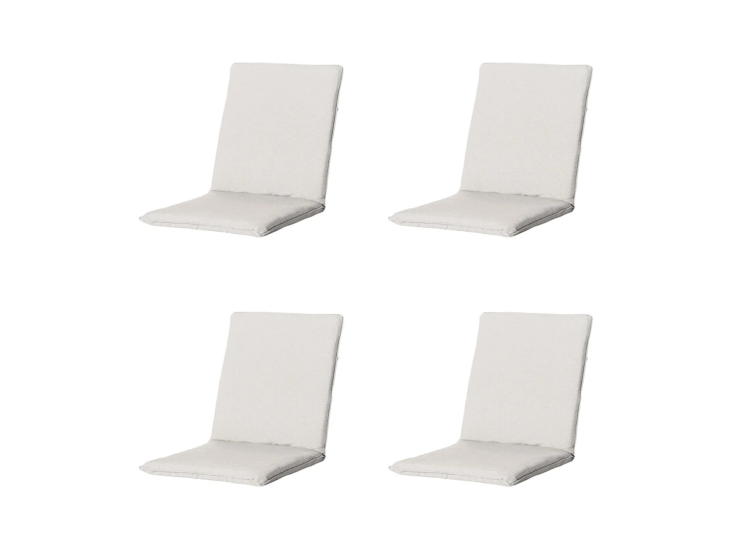 Coussin de chaise empilable Naples sable - Env. 97x49 cm - Lot de 4