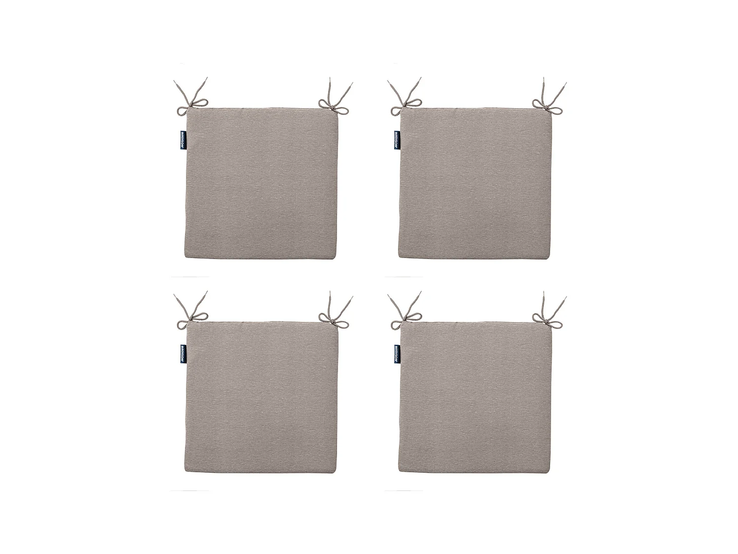 Coussin d'assise en jute Panama - Environ 40x40 cm - Lot de 4