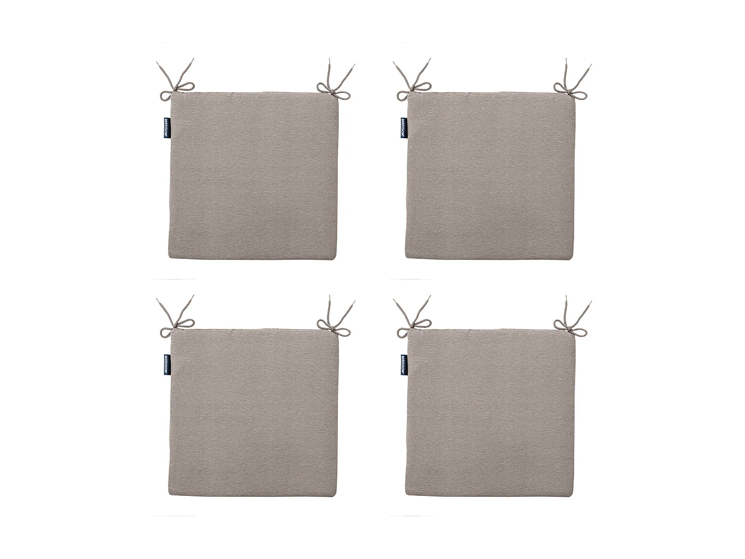 Coussin d'assise en jute Panama - Environ 40x40 cm - Lot de 4