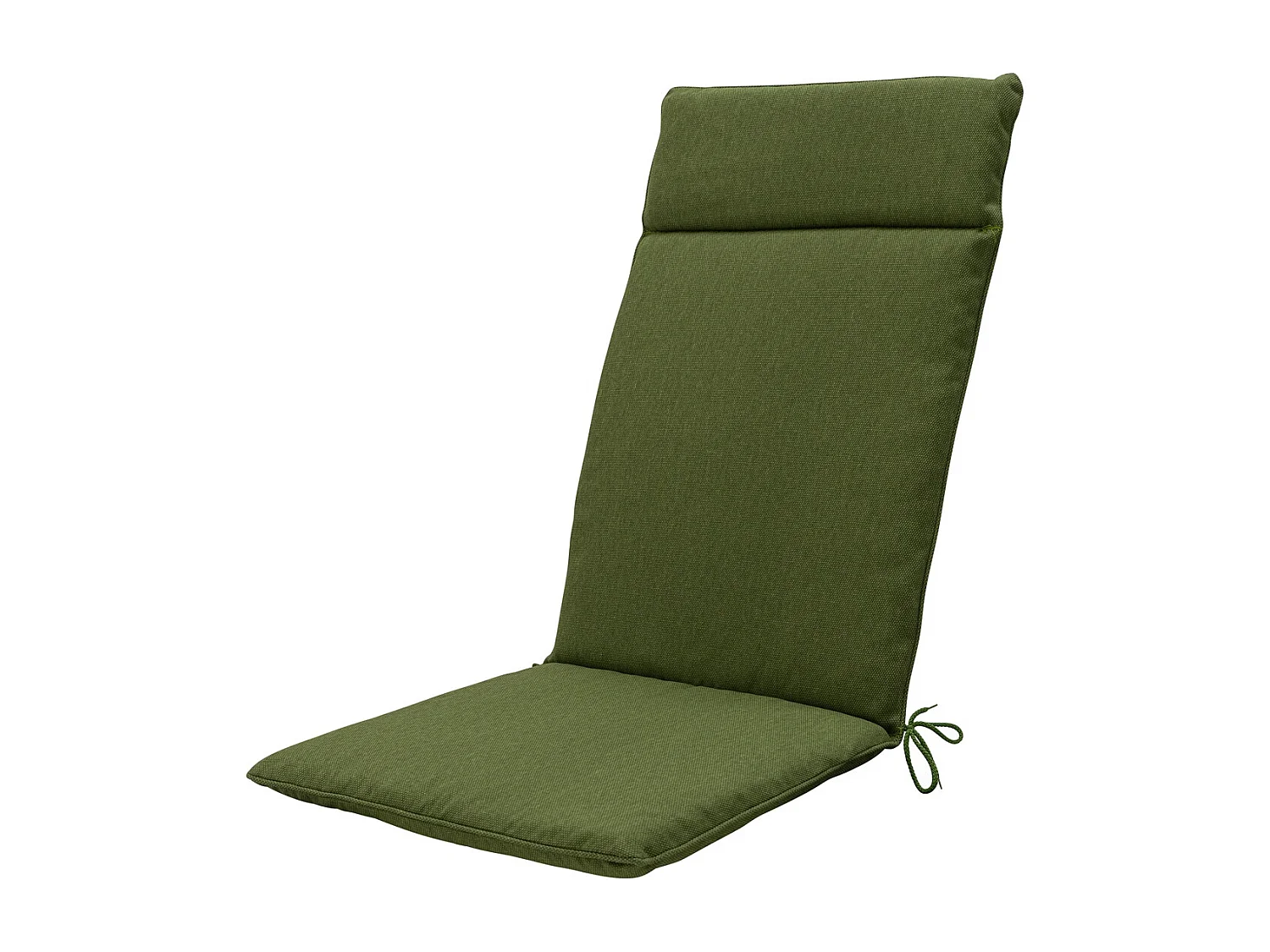 Coussin de chaise de jardin dossier haut en toile vert mousse éco+ - Dimensions approximatives : 120 x 50 cm - Lot de 4