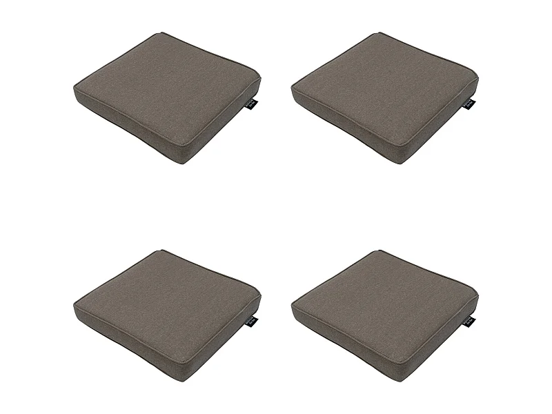 Cojín de asiento lona eco+ color topo - Aprox. 40x40 cm - Juego de 4