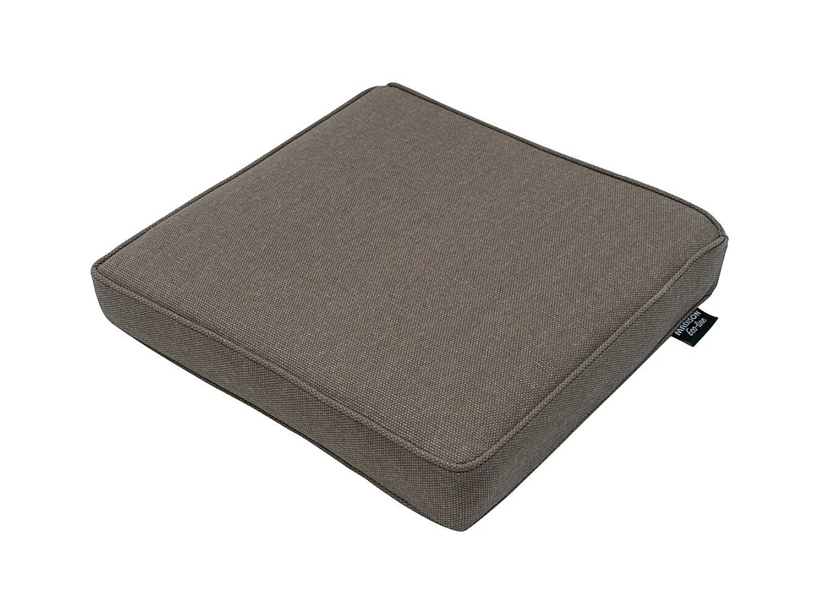 Coussin d'assise en toile taupe éco+ - Environ 40x40 cm - Lot de 4