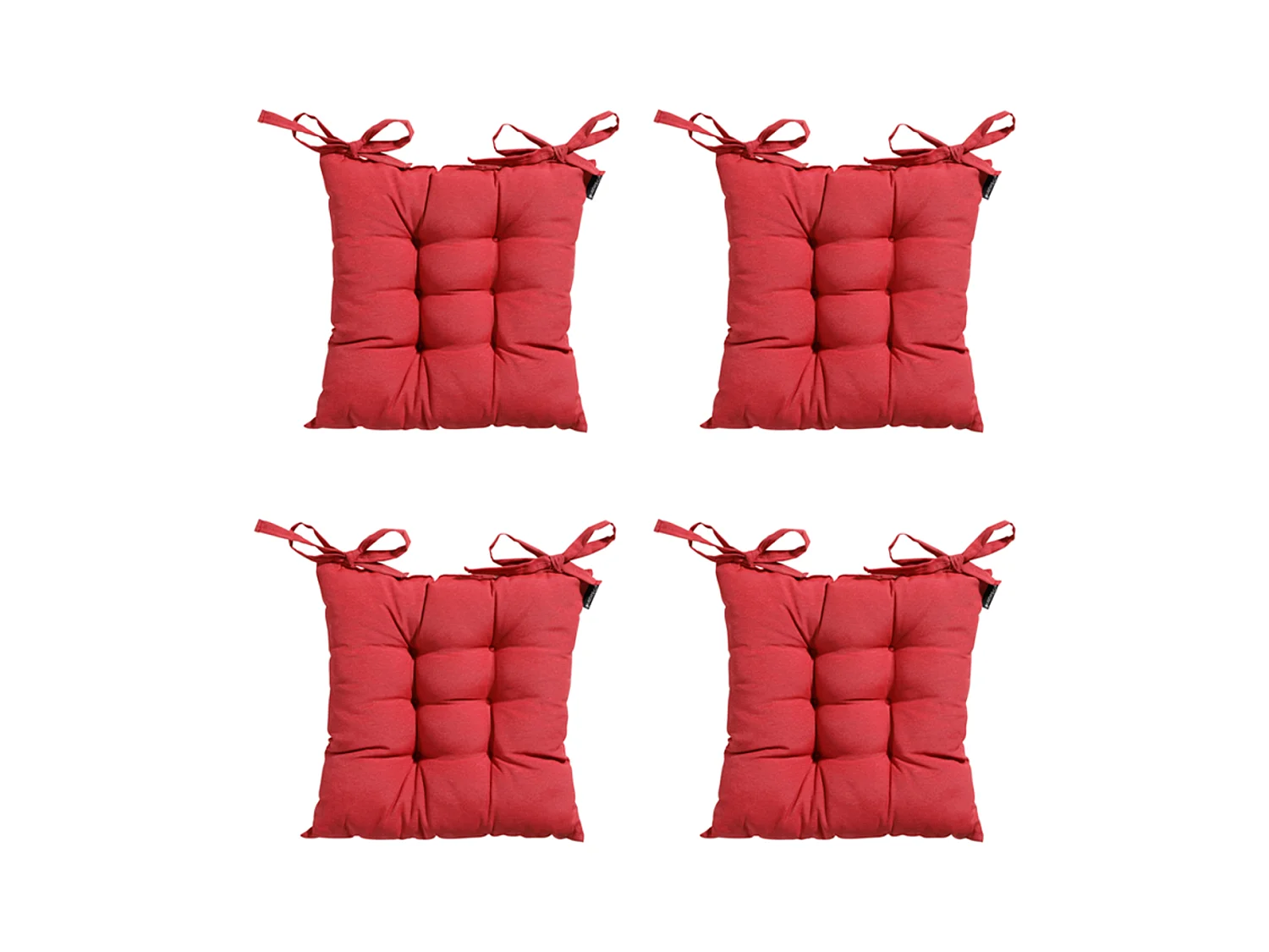 Coussin d'assise Toscane Panama rouge brique - Env. 46 x 46 cm - Lot de 4