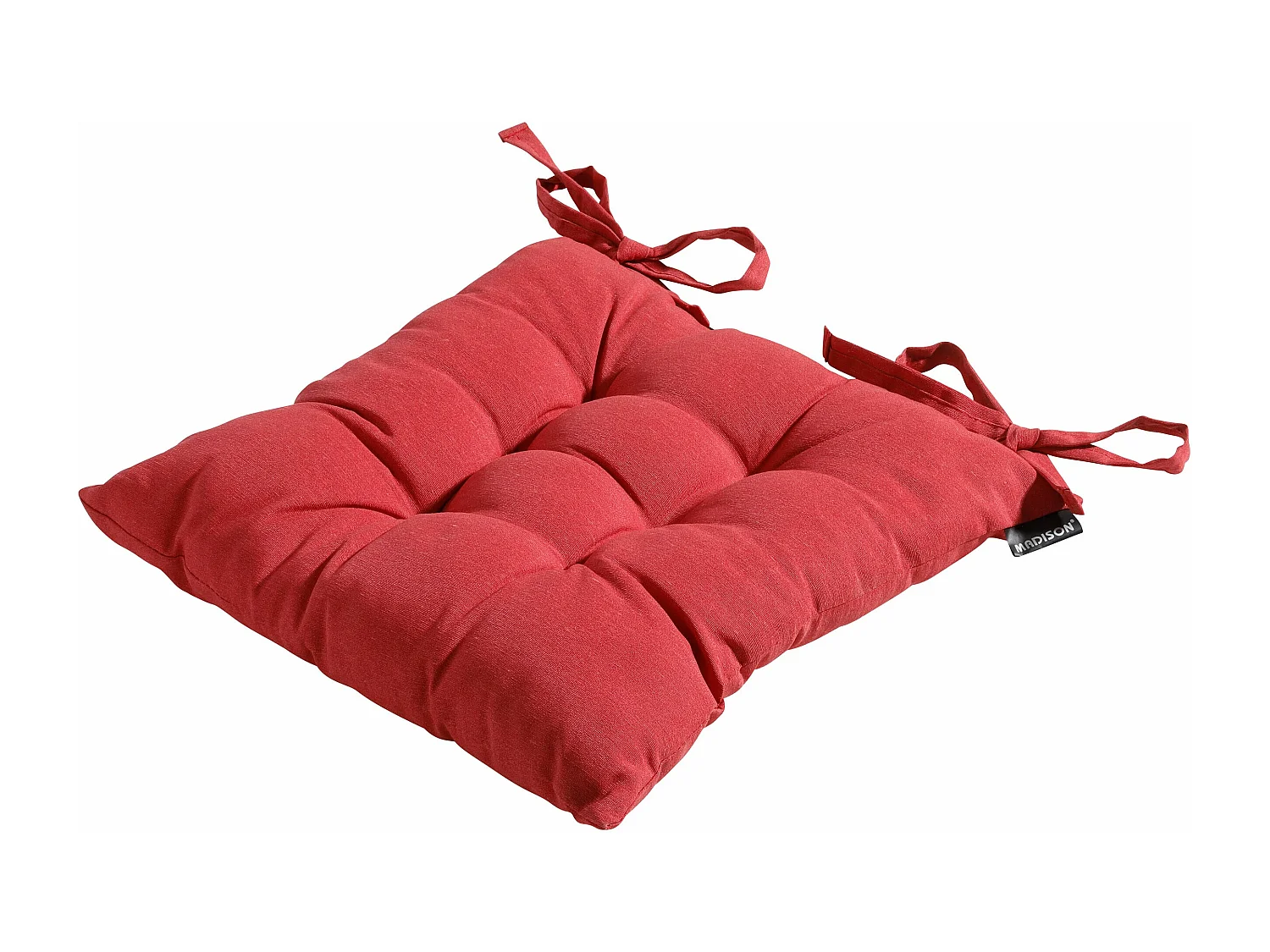Coussin d'assise Toscane Panama rouge brique - Env. 46 x 46 cm - Lot de 4