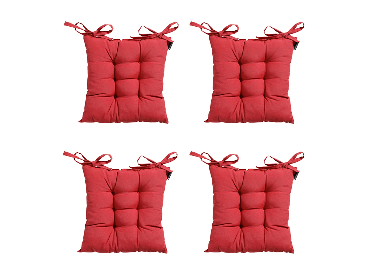 Coussin d'assise Toscane Panama rouge brique - Env. 46 x 46 cm - Lot de 4