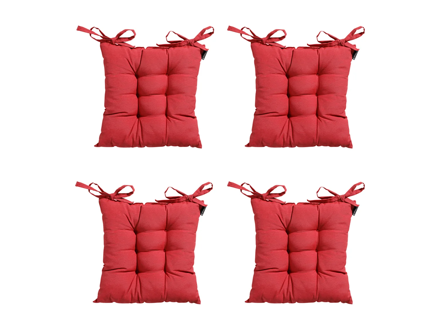 Coussin d'assise Toscane Panama rouge brique - Env. 46 x 46 cm - Lot de 4