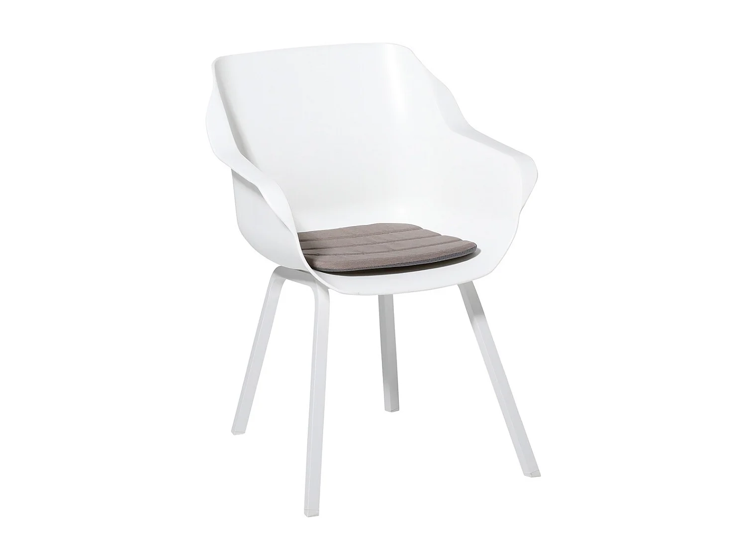 Coussin d'assise Panama taupe - Env. 40x40 cm - Lot de 4