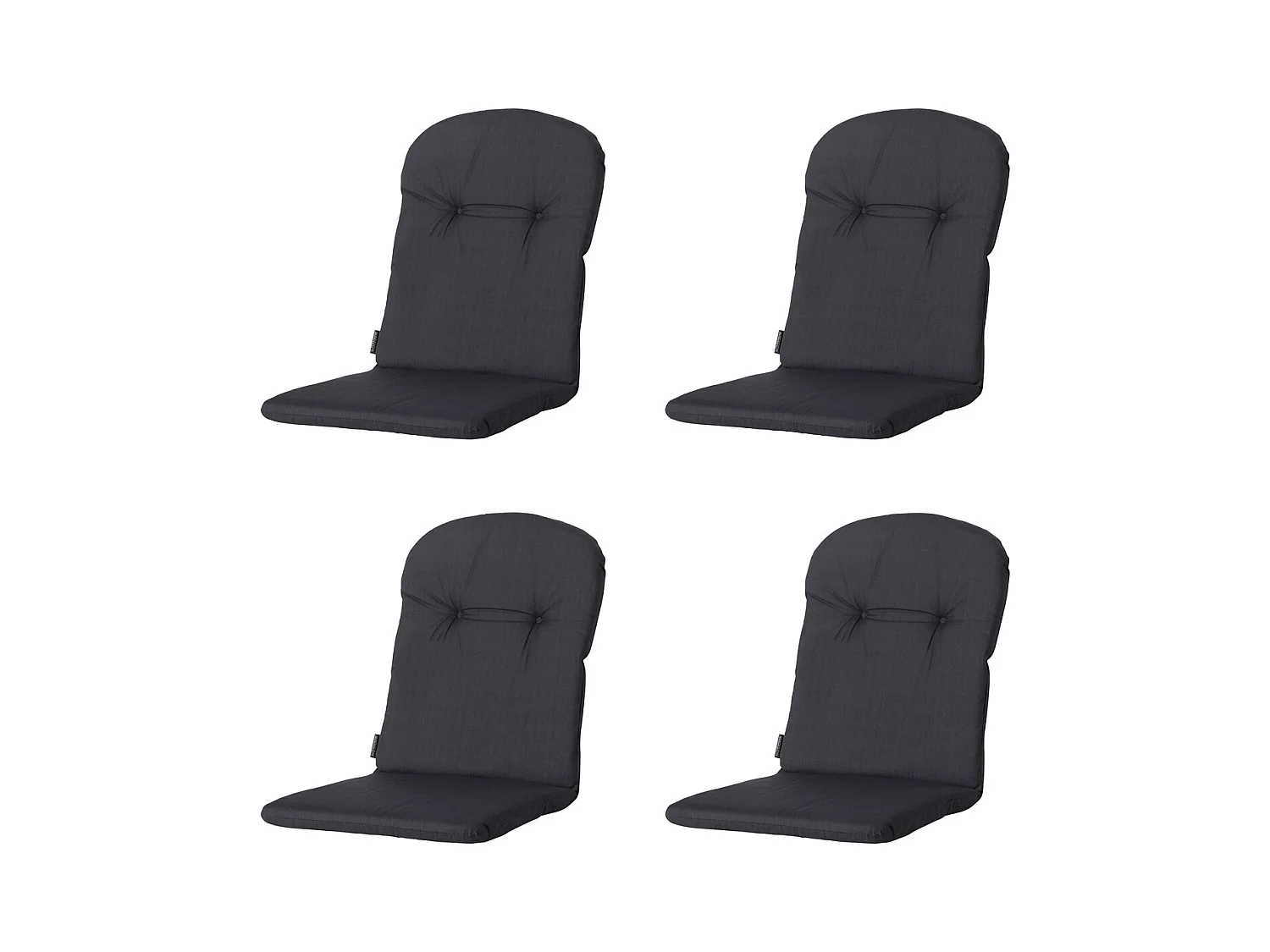 Coussin de fauteuil haut dossier Basic noir - Environ 96 x 45 cm - Lot de 4