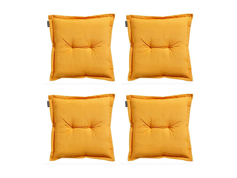 Coussin d'assise Panama doré brillant - Environ 50 x 50 cm - Lot de 4