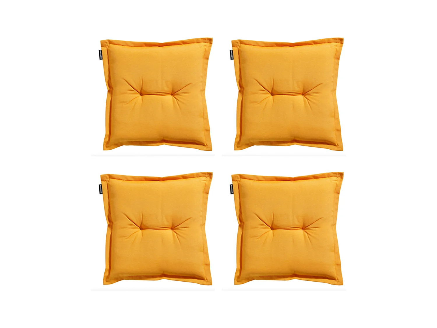 Coussin d'assise Panama doré brillant - Environ 50 x 50 cm - Lot de 4