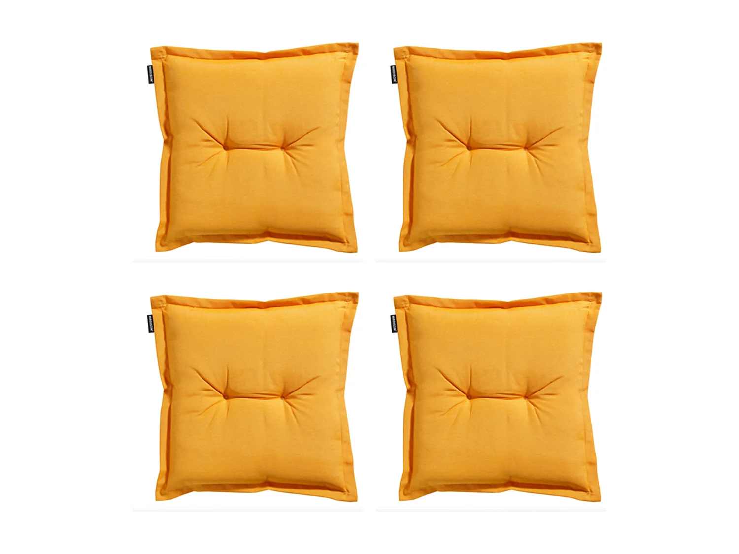 Coussin d'assise Panama doré brillant - Environ 50 x 50 cm - Lot de 4