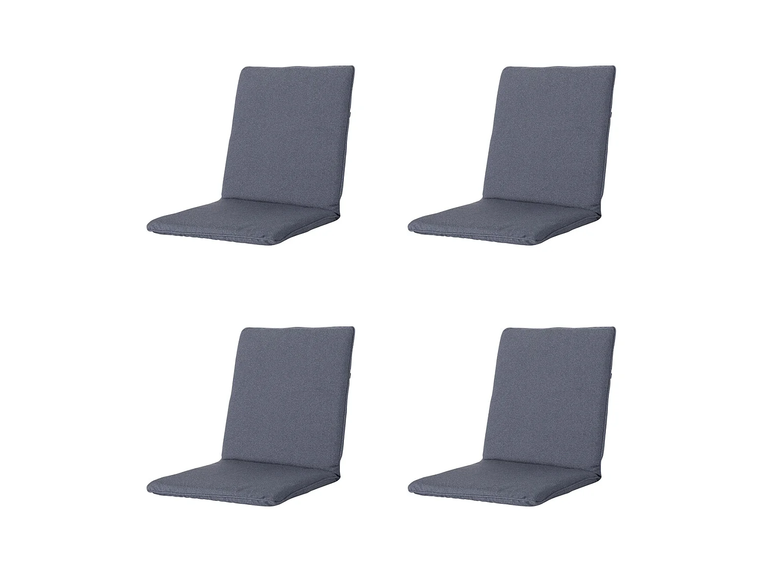 Stapelstoelkussen Manchester denim grey - Ca. 97x49 cm - Set van 4