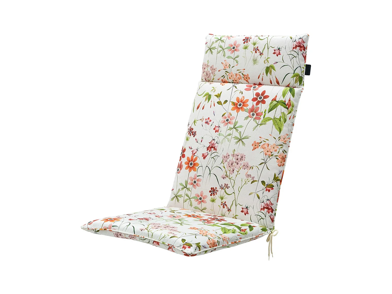 Coussin de chaise de jardin dossier haut Milly naturel - Environ 120 x 50 cm - Lot de 4