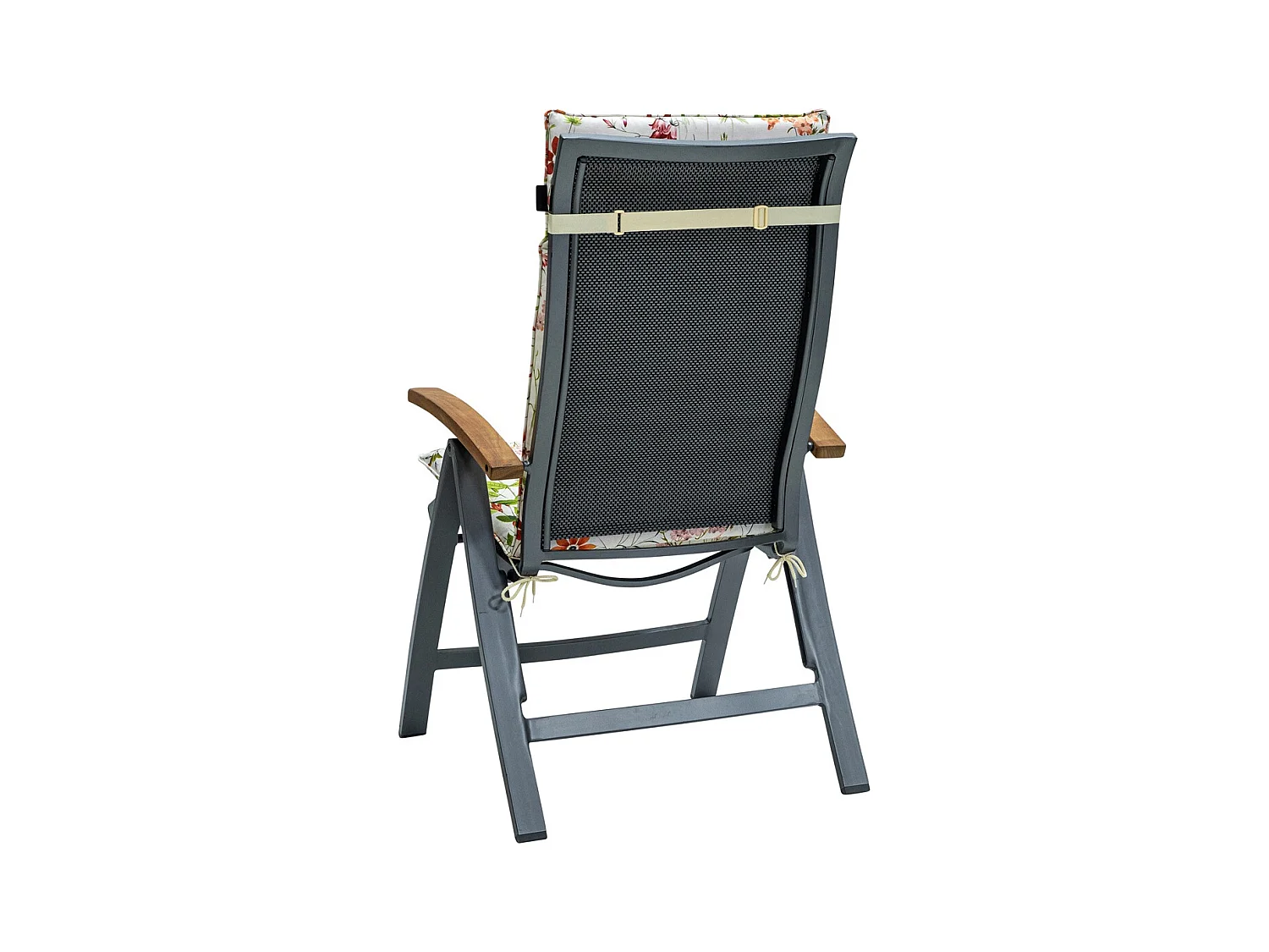 Coussin de chaise de jardin dossier haut Milly naturel - Environ 120 x 50 cm - Lot de 4