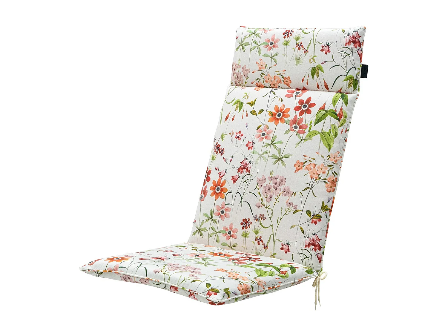Coussin de chaise de jardin dossier haut Milly naturel - Environ 120 x 50 cm - Lot de 4