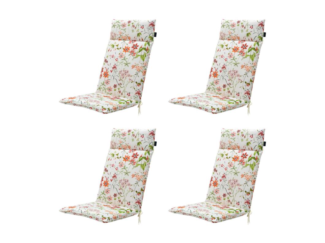 Gartenstuhlauflage High Back Milly natur - Ca. 120x50 cm - 4er Set