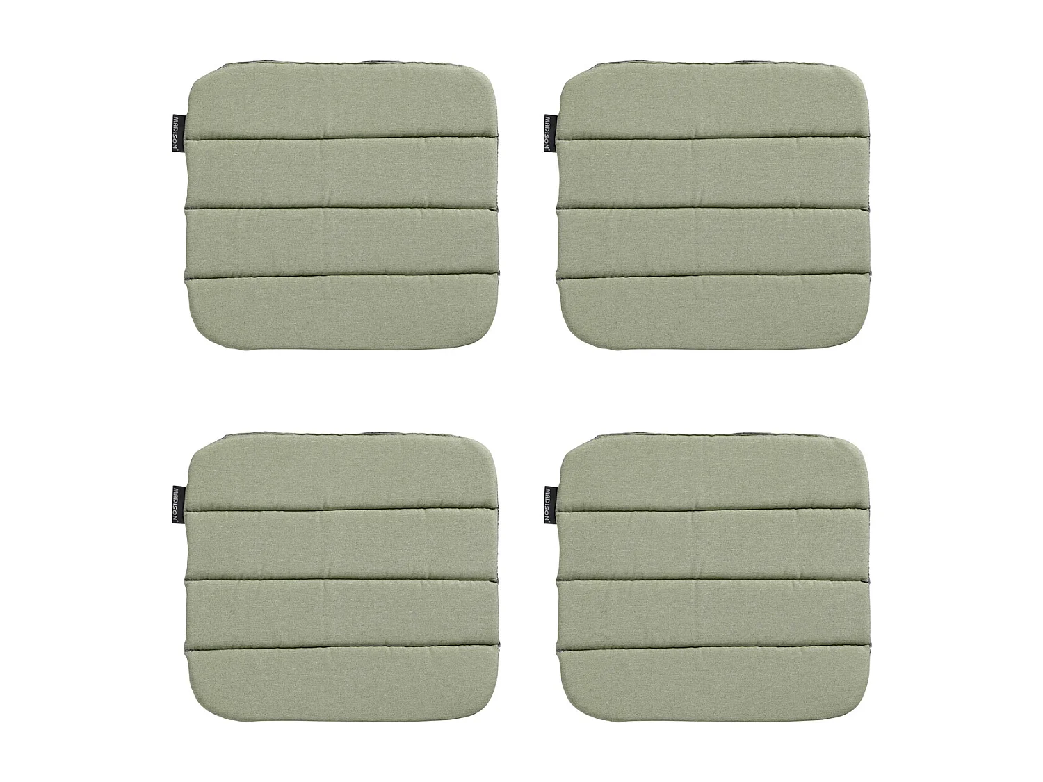 Coussin d'assise Panama sauge - Environ 40 x 40 cm - Lot de 4