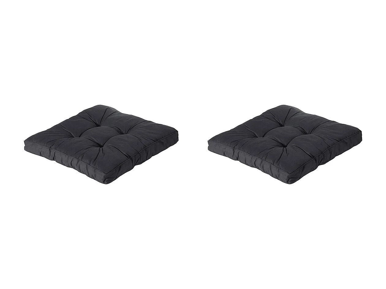 Coussin d'assise Florance Basic noir - Environ 73 x 73 cm - Lot de 2