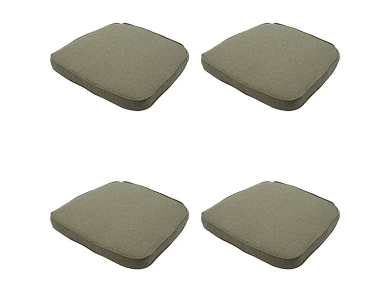 Coussin d'assise en osier taupe toile éco+ - Env. 48x48 cm - Lot de 4