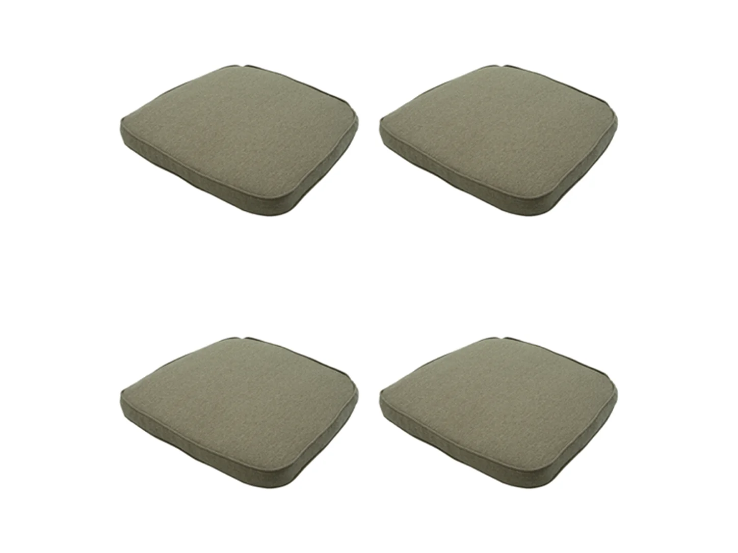 Coussin d'assise en osier taupe toile éco+ - Env. 48x48 cm - Lot de 4